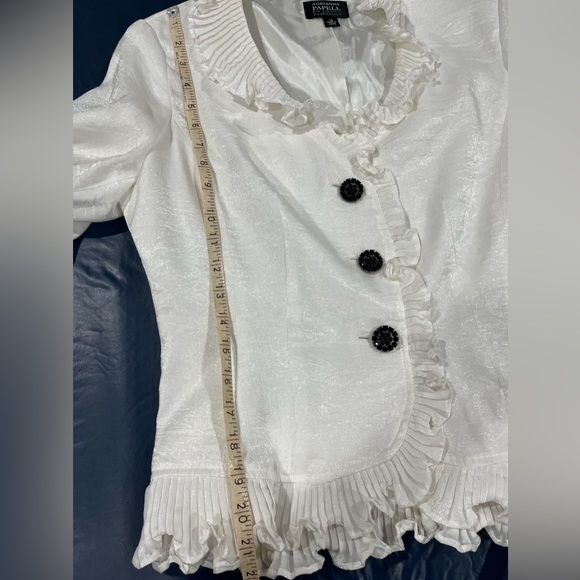 Adrianna Papell Evening Essentials White shimmering, lightweight jacket size 10 - Picture 6 of 11